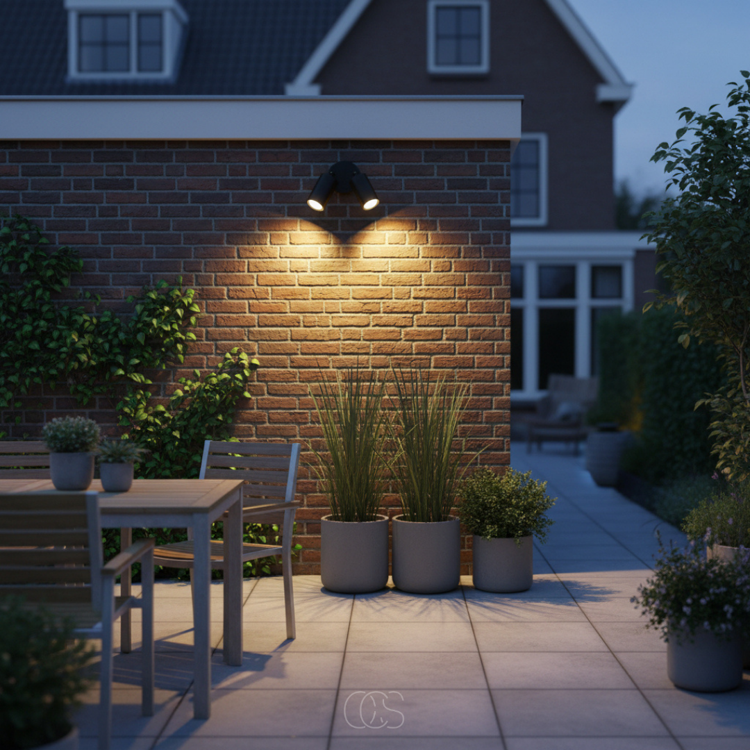 Outdoor LED Wall Spotlight with Adjustable Dual Heads – Weatherproof Directional Security Light for Home Exterior, Patio, Driveway & Garden