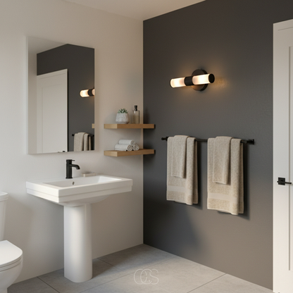 Dual-Beam Bathroom Wall Light with Frosted Glass Shade – Up & Down Lighting for Modern Bathrooms