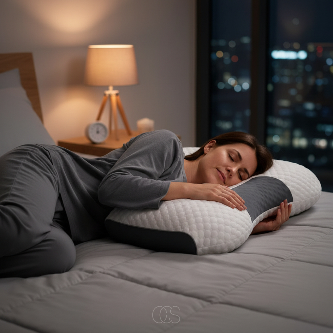 Contour Memory Foam Pillow with Cervical Support for Back and Side Sleepers | Neck Pain Relief Sleep Pillow | Orthopedic Sleeping Pillow