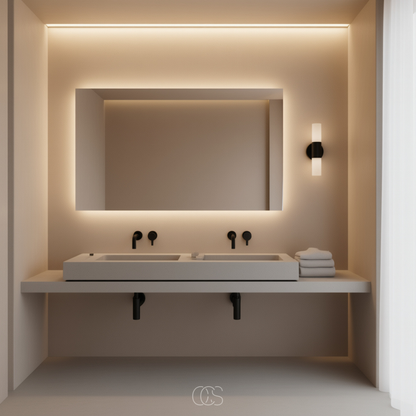 Dual-Beam Bathroom Wall Light with Frosted Glass Shade – Up & Down Lighting for Modern Bathrooms