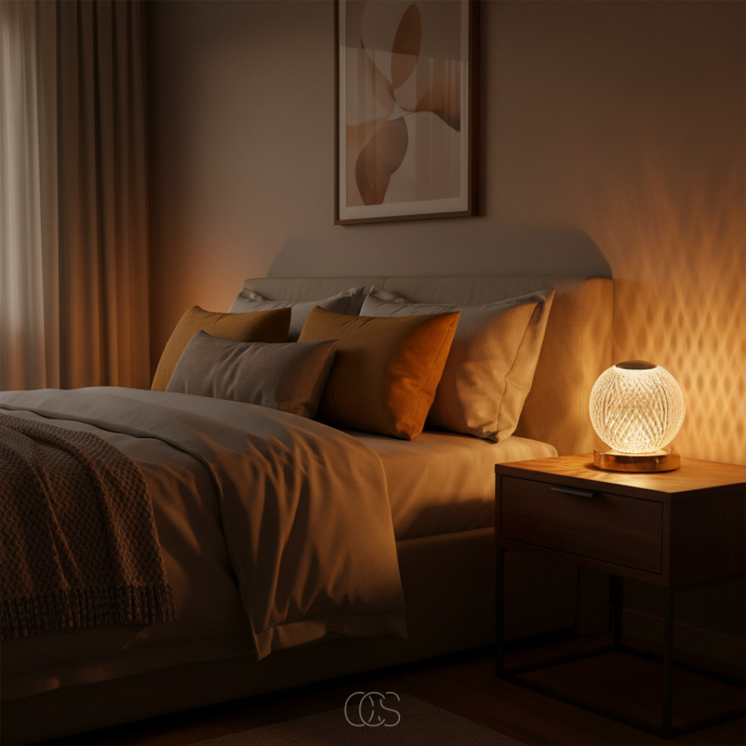 Cordless LED Crystal Globe Table Lamp - Touch Control Dimmable Accent Light with 3 Color Temperatures - Rechargeable Battery Operated