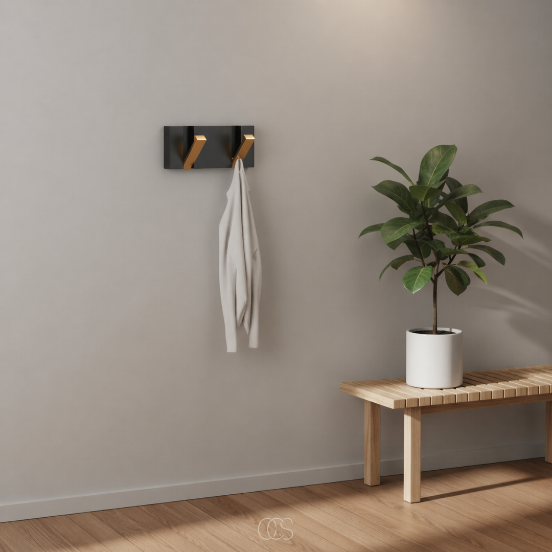 Wall-Mounted Folding Coat Hooks - Space-Saving Minimalist Rack for Entryway, Bedroom & Bath