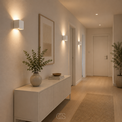 Rechargeable Battery-Powered Wall Sconce with Motion Sensor & Magnetic Mount for Hallways & Stairways