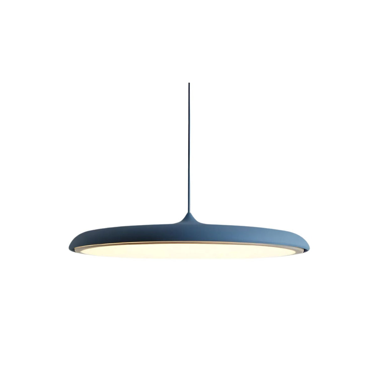 Suspension LED ronde en métal et acrylique – Luminaire suspendu bleu de 40 cm pour salle à manger, îlot de cuisine, chambre – Design minimaliste moderne
