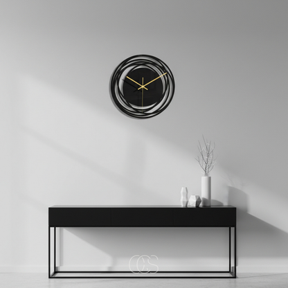 12-Inch Silent Wall Clock Black Round Modern Non-Ticking Quartz for Living Room Bedroom Kitchen Office