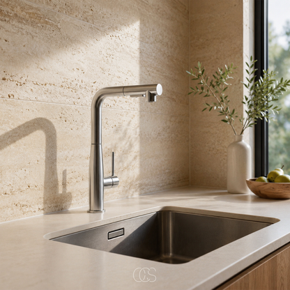Pull-Down Kitchen Faucet with High Arc Spout – Stainless Steel Single Handle Faucet with Dual Spray Modes for Sink – Modern Matte Finish