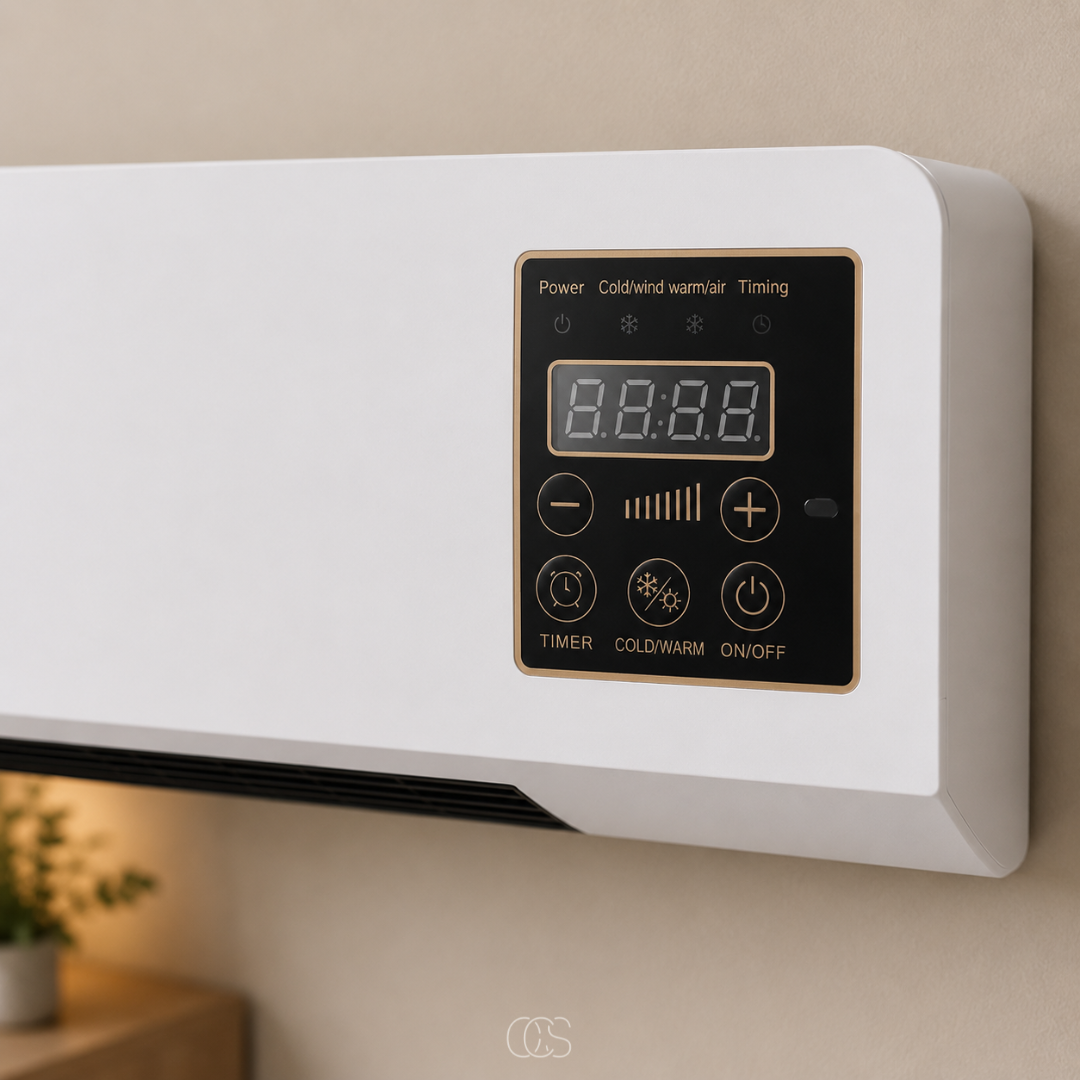 Wall-Mounted Fan Heater Combo with Remote & Timer - Dual-Mode Climate Control for Year-Round Comfort