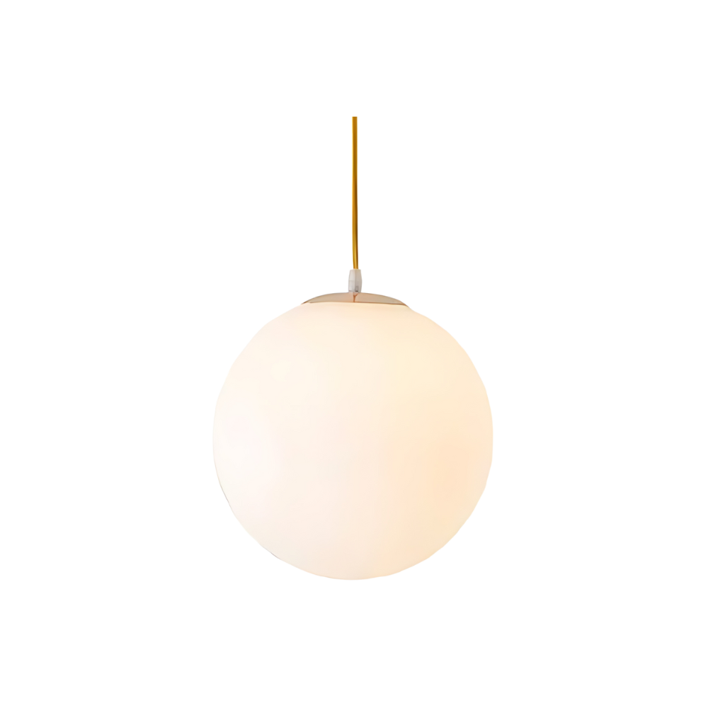 Frosted Glass Globe Hanging Light White Sphere Ceiling Fixture for Kitchen Island Dining Room Bedroom Adjustable Cord Modern Minimalist Desi