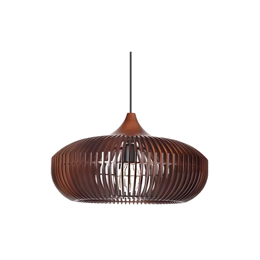 Suspension ronde en lattes de bois naturel, style Japandi, 17 pouces, luminaire d'ambiance pour table, îlot, salle à manger, cuisine ou salon