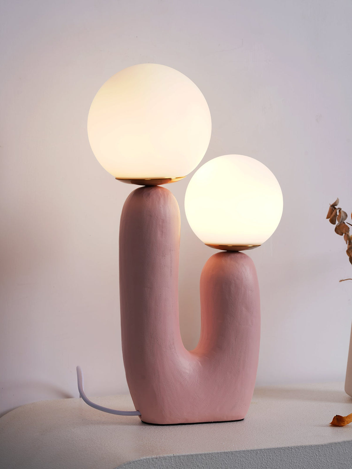 Contemporary G9 Bedside Lamp with Glass Shade 10 in Diameter Sculpted Polymer Desktop Lighting for Home Office Bedroom Nightstand Reading