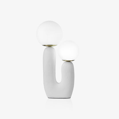 Contemporary G9 Bedside Lamp with Glass Shade 10 in Diameter Sculpted Polymer Desktop Lighting for Home Office Bedroom Nightstand Reading