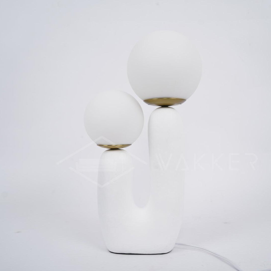 Contemporary G9 Bedside Lamp with Glass Shade 10 in Diameter Sculpted Polymer Desktop Lighting for Home Office Bedroom Nightstand Reading