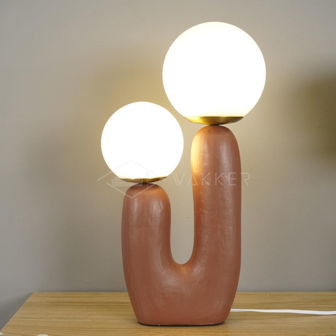 Contemporary G9 Bedside Lamp with Glass Shade 10 in Diameter Sculpted Polymer Desktop Lighting for Home Office Bedroom Nightstand Reading