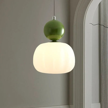 Opaline | Pendant Light with Polished Sphere & Fluted Shade | Stylish Illumination for Modern Spaces