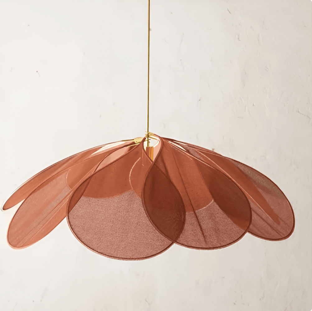 Suspension luminaire abat-jour textile floral diamètre 80 cm crème câble réglable douille E27 éclairage moderne vintage pour salle à manger chambre