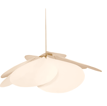 Suspension luminaire abat-jour textile floral diamètre 80 cm crème câble réglable douille E27 éclairage moderne vintage pour salle à manger chambre