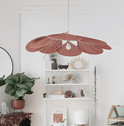 Suspension luminaire abat-jour textile floral diamètre 80 cm crème câble réglable douille E27 éclairage moderne vintage pour salle à manger chambre
