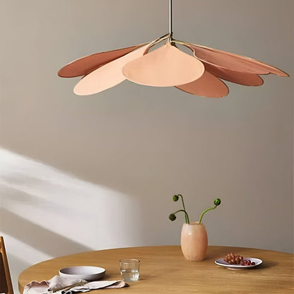 Suspension luminaire abat-jour textile floral diamètre 80 cm crème câble réglable douille E27 éclairage moderne vintage pour salle à manger chambre