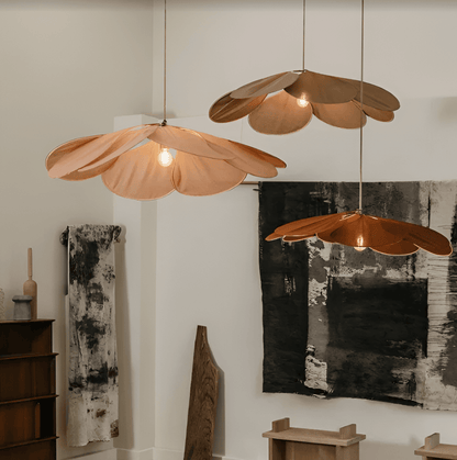 Suspension luminaire abat-jour textile floral diamètre 80 cm crème câble réglable douille E27 éclairage moderne vintage pour salle à manger chambre