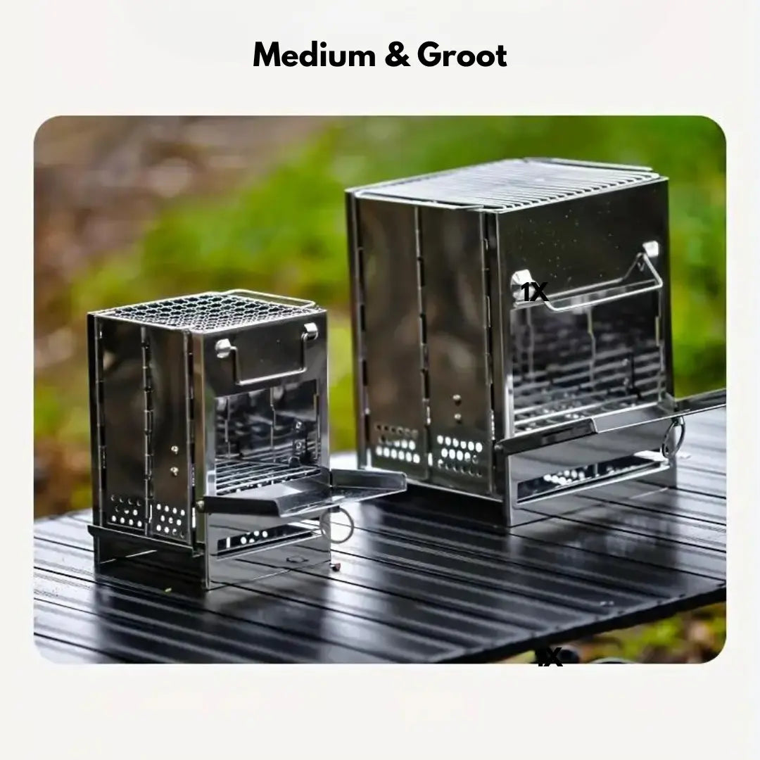 Foldable Wood Burning Stove | Stainless Steel with Efficient Combustion | Compact Design for Outdoor Adventures