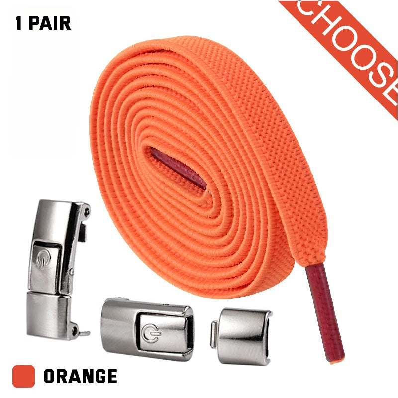 No-Tie Shoe Laces with Quick-Lock System – Elastic Lacing for Sneakers, Running Shoes & Everyday Footwear – One-Click Easy On/Off Closure