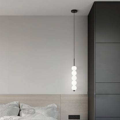 Ceiling Hanging Fixture with Frosted Glass Globes & Metal Frame - Multi-Globe LED Chandelier for Kitchens, Dining Areas & Entryways - Adjust