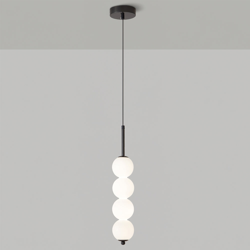 Ceiling Hanging Fixture with Frosted Glass Globes & Metal Frame - Multi-Globe LED Chandelier for Kitchens, Dining Areas & Entryways - Adjust