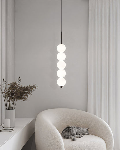 Ceiling Hanging Fixture with Frosted Glass Globes & Metal Frame - Multi-Globe LED Chandelier for Kitchens, Dining Areas & Entryways - Adjust
