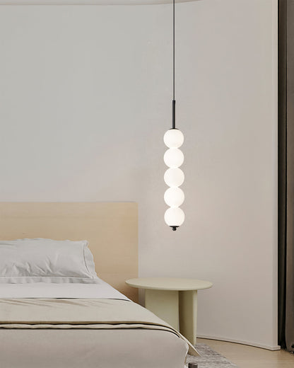 Ceiling Hanging Fixture with Frosted Glass Globes & Metal Frame - Multi-Globe LED Chandelier for Kitchens, Dining Areas & Entryways - Adjust