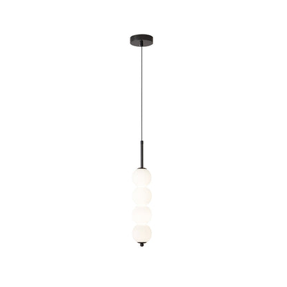 Ceiling Hanging Fixture with Frosted Glass Globes & Metal Frame - Multi-Globe LED Chandelier for Kitchens, Dining Areas & Entryways - Adjust