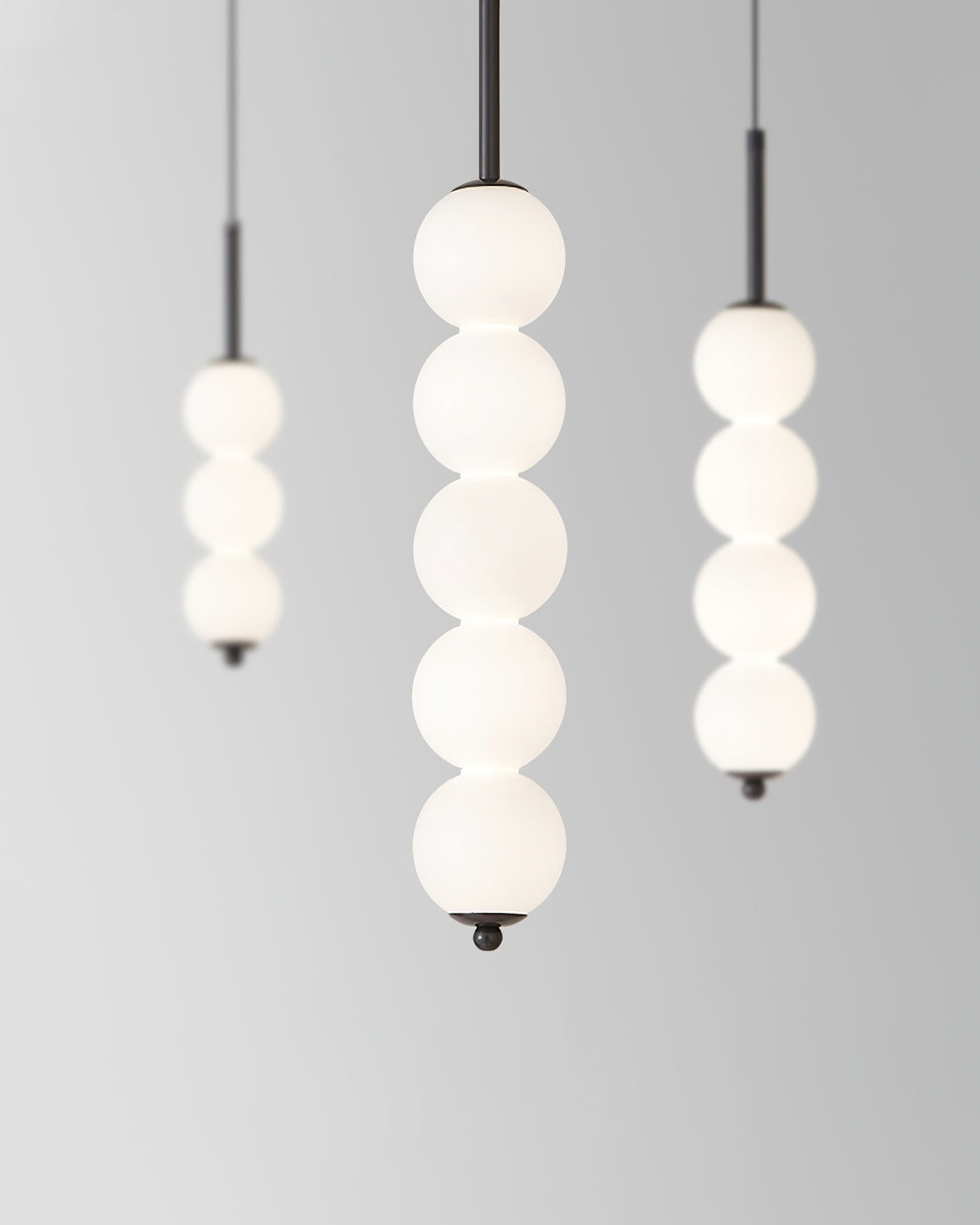 Ceiling Hanging Fixture with Frosted Glass Globes & Metal Frame - Multi-Globe LED Chandelier for Kitchens, Dining Areas & Entryways - Adjust