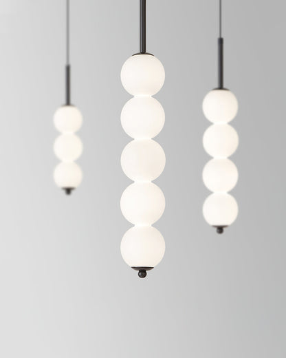 Ceiling Hanging Fixture with Frosted Glass Globes & Metal Frame - Multi-Globe LED Chandelier for Kitchens, Dining Areas & Entryways - Adjust