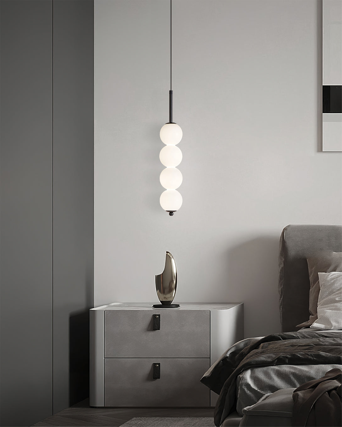 Ceiling Hanging Fixture with Frosted Glass Globes & Metal Frame - Multi-Globe LED Chandelier for Kitchens, Dining Areas & Entryways - Adjust