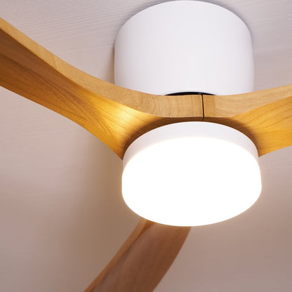 Sycamore Wood Ceiling Fan with LED Light – Whisper-Quiet 6-Speed DC Motor, Reversible Airflow, Remote Control, 42/48/52 Inch