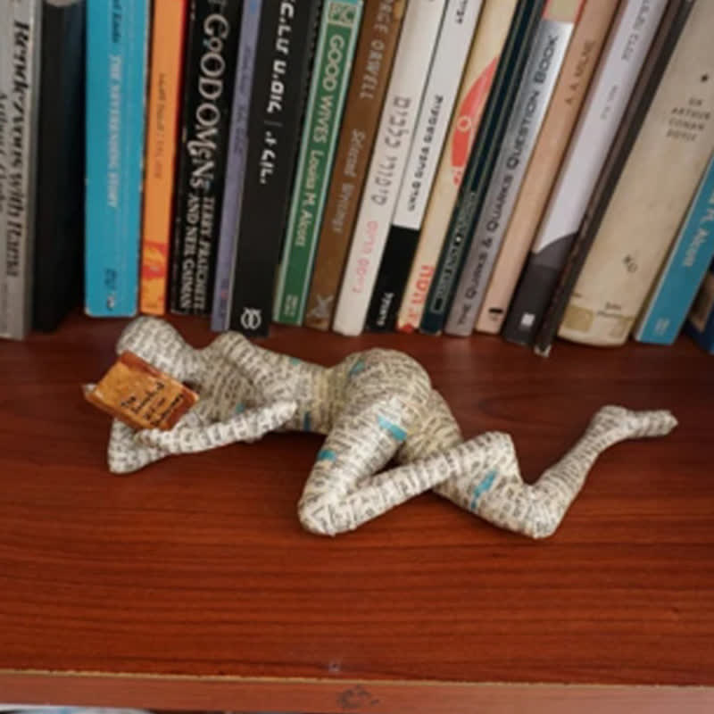 Orenda Reading Woman Statue - Synthetic Resin Bookshelf Accent