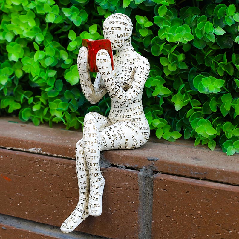 Orenda Reading Woman Statue - Synthetic Resin Bookshelf Accent