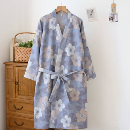 Peignoir en coton biologique Ortekor pour homme | Modèle réversible et tissu respirant | Kimono de bain confortable pour la détente au quotidien