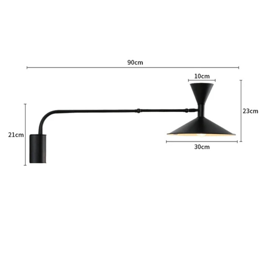 Adjustable Swing Arm Wall Sconce in Metal for Bedroom Reading, Office Task Light, Living Room Accent | E14 LED Socket