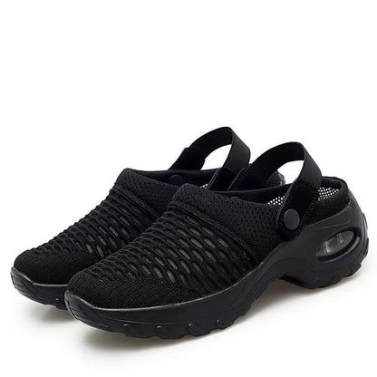 Women's Breathable Mesh Slip-On Clogs with Air-Cushion Sole for All-Day Comfort | Orthopedic Support Shoes for Nurses, Retail Workers & Long