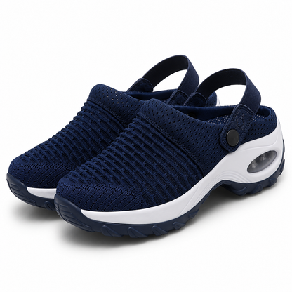 Women's Breathable Mesh Slip-On Clogs with Air-Cushion Sole for All-Day Comfort | Orthopedic Support Shoes for Nurses, Retail Workers & Long