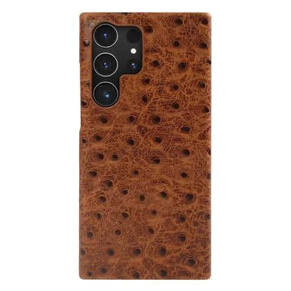 Premium Textured Leather Samsung Galaxy Case Shock-Absorbing Protective Cover with Raised Edges for S22 S23 S24 S25 S26 Note 20