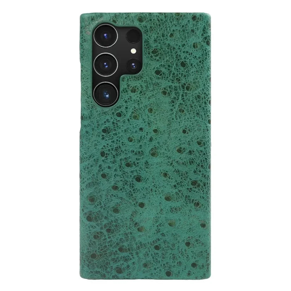 Premium Textured Leather Samsung Galaxy Case Shock-Absorbing Protective Cover with Raised Edges for S22 S23 S24 S25 S26 Note 20