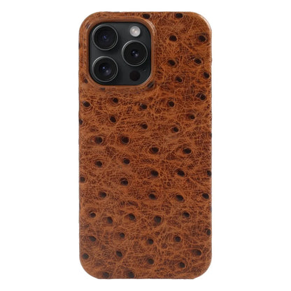 Genuine Ostrich Leather iPhone Case for 14/15/16/17 Series – Shock-Absorbing with Soft Lining & Raised Edges