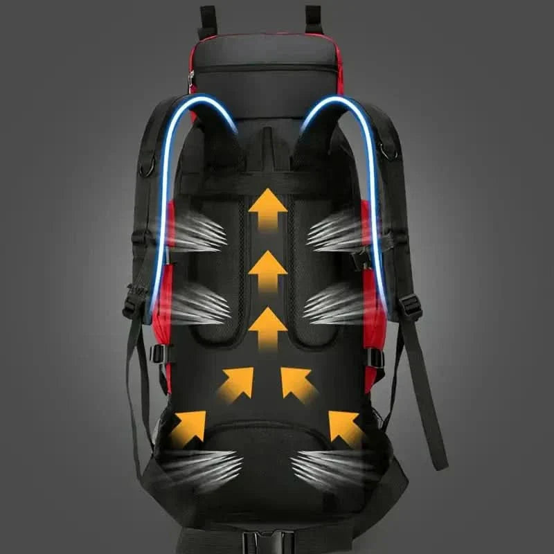 Ortekor OutdoorHaven | Sac à dos de randonnée imperméable 90L au design ergonomique | Spacieux et durable pour les aventures en plein air