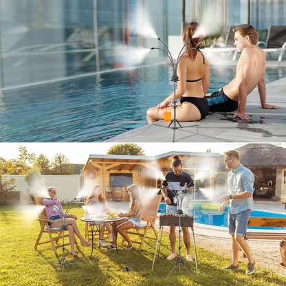 Outdoor Misting System | Adjustable Height Water Mister with Fine Mist for Efficient Patio Cooling