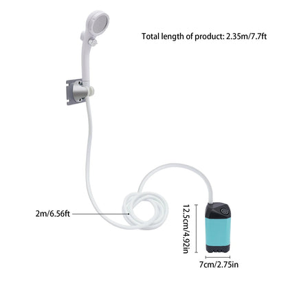 Outdoor Shower | Compact Rechargeable Shower with Powerful Motor | Portable Solution for Hygiene Anywhere
