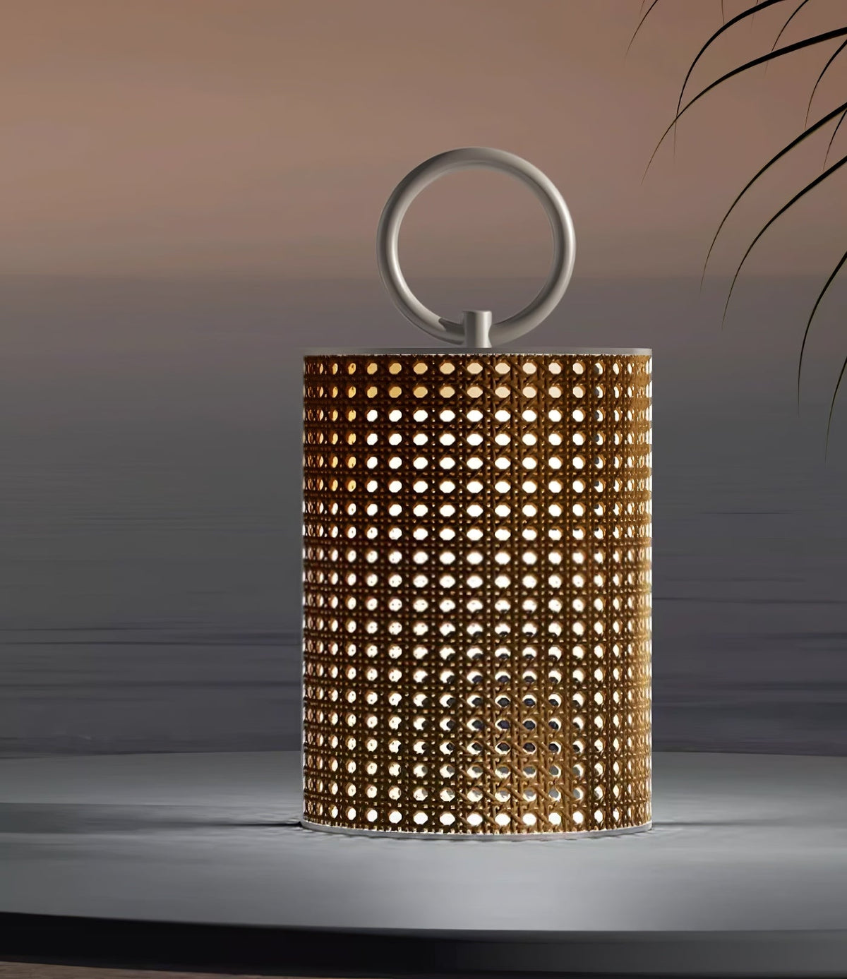 Outdoor Solar Lantern with Remote Control, Adjustable Rattan Mantle for Garden and Terrace Lighting