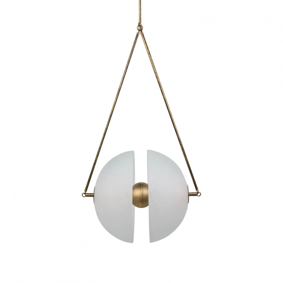 Hanging Ceiling Fixture with Frosted Glass Globes for Kitchen & Dining Room – Aged Metal Frame 16 in Wide Adjustable Cord Integrated LED for