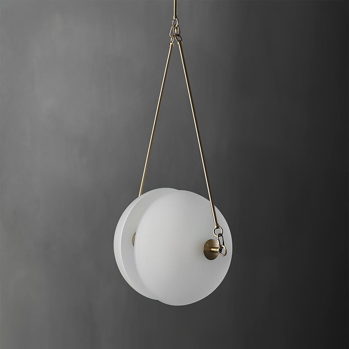 Hanging Ceiling Fixture with Frosted Glass Globes for Kitchen & Dining Room – Aged Metal Frame 16 in Wide Adjustable Cord Integrated LED for