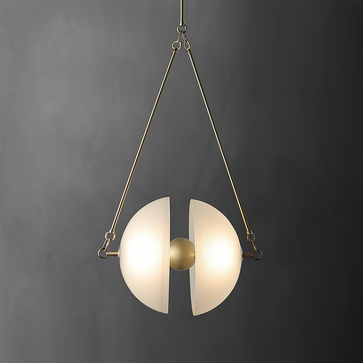 Hanging Ceiling Fixture with Frosted Glass Globes for Kitchen & Dining Room – Aged Metal Frame 16 in Wide Adjustable Cord Integrated LED for